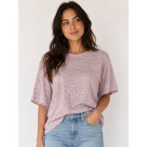 IRO Paris Osterc Linen Top NWT Pink Semi-Sheer Boxy Drop Shoulder Tee Size M